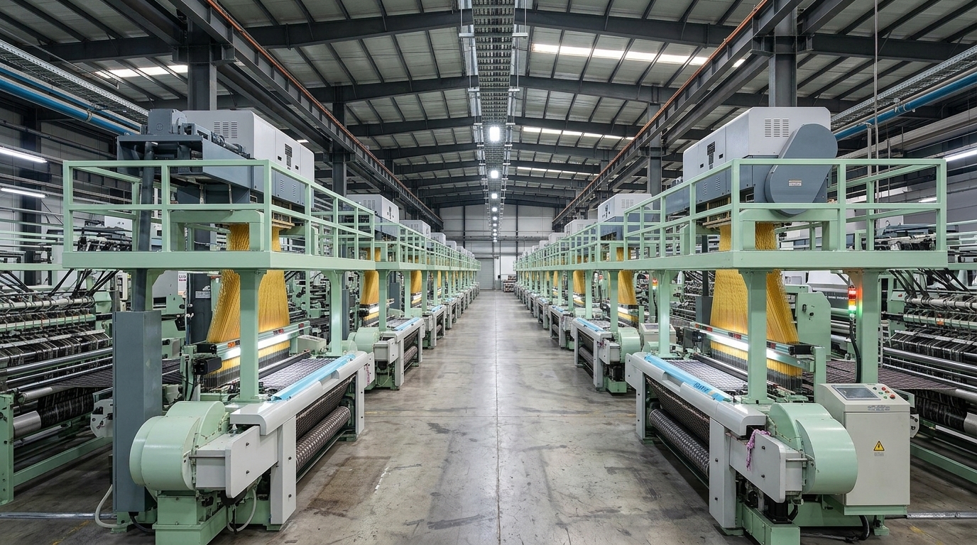 Jacquard weaving machines in a textile mill