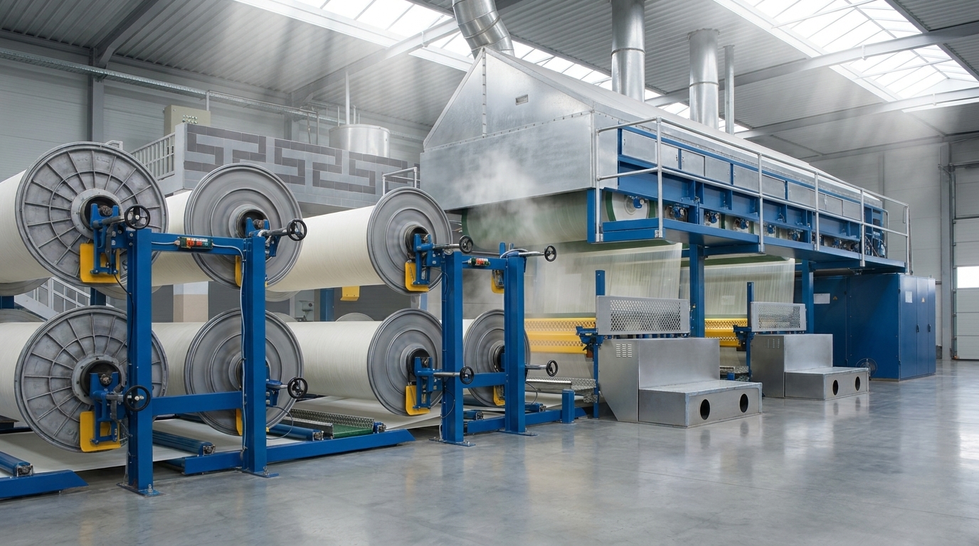 Yarn sizing and treatment operations in a textile mill